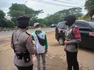 Nong Jawara Ditsamapta Polda Banten Disiplinkan Protokol Kesehatan