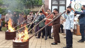 Kejari Depok Musnahkan 590 Barang Bukti Narkoba Berkekuatan Hukum Tetap