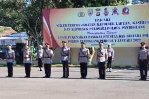 Jabatan Kasi Humas dan Dua Kapolsek Polres Pandeglang Diserah Terimakan