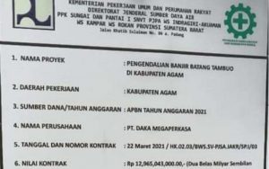 Hitungan Bulan Bangunan Pengendalian Banjir Tambuo Ambruk di Terjang Banjir