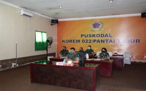 Danrem 022/PT Ikuti Vidcon dengan Panglima TNI 