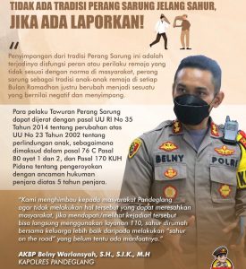 Warning! Kapolres Pandeglang: Tidak ada Tradisi Perang Sarung Jelang Sahur, Jika ada Laporkan!