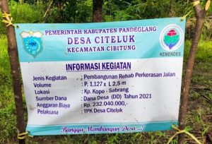 Fisik DD Desa Citeluk Tahun 2021 Mangkrak, Camat: Kalau Belum Selesai, Pencairan Selanjutnya tidak akan Direalisasikan