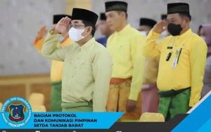 Bupati Tanjabbar Mengikuti Upacara Peringatan Hari Lahir Pancasila Secara Virtual