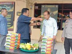 HUT Bhayangkara ke-77, Masyarakat Berikan Tumpeng ke Mapolsek Bosar Maligas