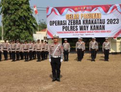 Polres Way Kanan Gelar Pasukan Ops Zebra Krakatau 2023