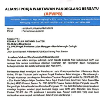 APWPB Gebrak DPUPR Banten Soal Proyek Tanjakan Bangangah