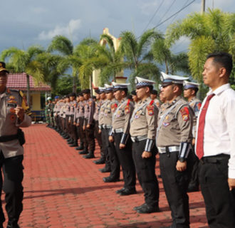 Persiapan Pengamanan Arus Mudik Lebaran Polres Mukomuko Gelar Apel Pasukan