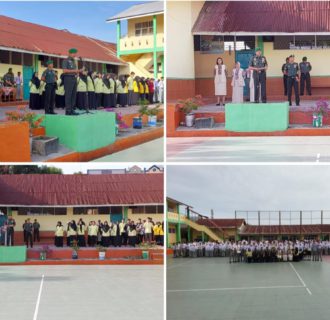 Mayor Arh H Sihombing Dampingi Komandan Korem 022/ PT Pengibaran Bendera Merah Putih