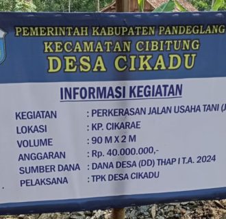 Tingkatkan Produktifitas Pertanian, Pemdes Cikadu Bangun JUT