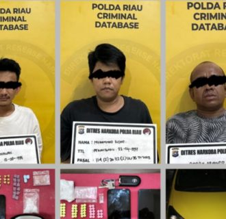 Polda Riau Kejar Pelaku Narkoba, Amankan Tiga Tersangka dan Puluhan Butir Ekstasi