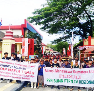 AMSU Tuntut KAPOLDASU Proses Hukum Oknum Pengurus KPSS Muara Upu TAPSEL