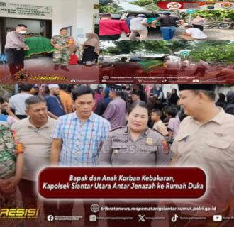 Kapolsek Siantar Utara Antar Dua Jenazah Korban Kebakaran Mojopahit ke Rumah Duka