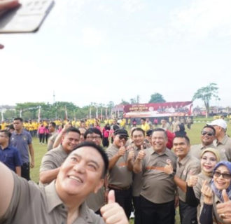 Memperingati Hari Bhayangkara ke-78, Polda Riau Gelar Olahraga Bersama TNI-Polri dan Pemprov Riau