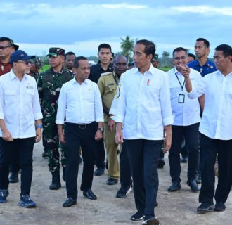 Panglima TNI Dampingi Presiden RI Tinjau Hanpangan Nasional di Merauke, Papua Selatan