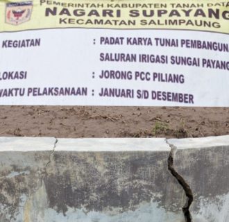 Proyek Padat Karya Pembangunan Saluran Irigasi di Nagarian Supayang Tanah Datar Diduga Tidak Sesuai Standar, Mengapa Cepat Rusak?