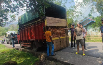 Diduga Hasil Ilegal Loging, Polres Sijunjung Amankan Truck Bermuatan Kayu Olahan