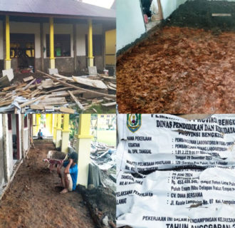 Tidak Sesuai Spesifikasi, Lantai Gedung Laboratorium SMK 03 Mukomuko Dibongkar