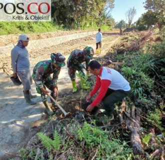 Satgas TMMD Peduli Kelestarian Alam Sekitar, Laksanakan Giat Tanam Beribu Pohon