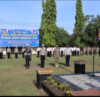 Polres Way Kanan Apel Gelar Pasukan Ops Zebra Krakatau 2024