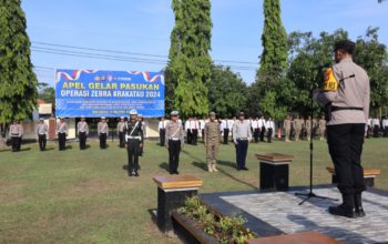 Polres Way Kanan Apel Gelar Pasukan Ops Zebra Krakatau 2024